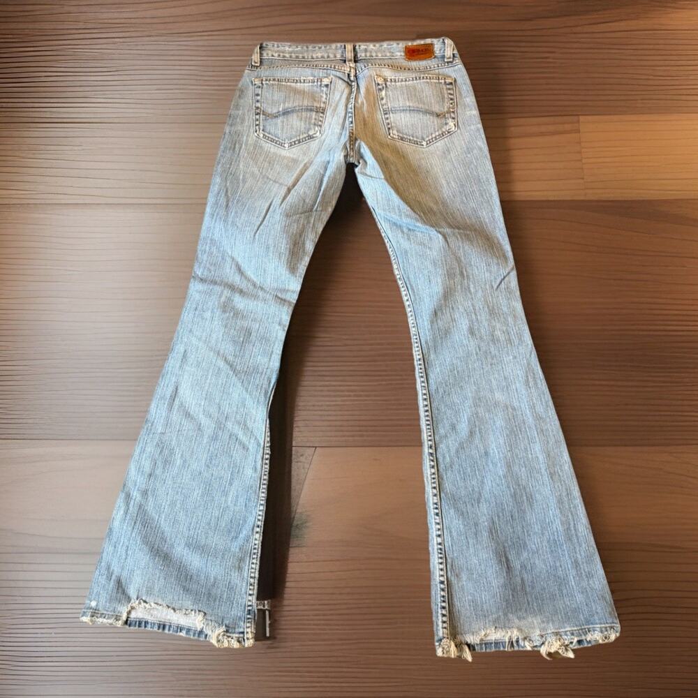 BKE Starlite Stretch Distressed Flare Jeans Sz 30x33.5 Y2K Grunge Paint Splatter - Picture 2 of 14